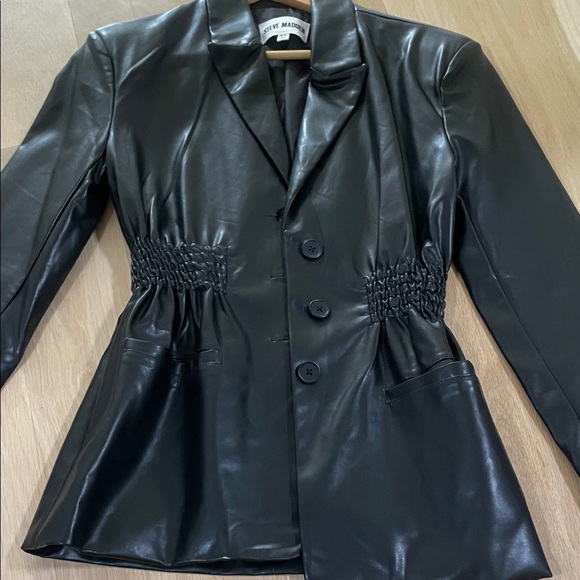 Steve Madden Black Faux Leather Blazer - Picture 3 of 4